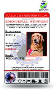 Holographic ADA ESA CUSTOMIZE EMOTIONAL SUPPORT THERAPY SERVICE DOG ID 