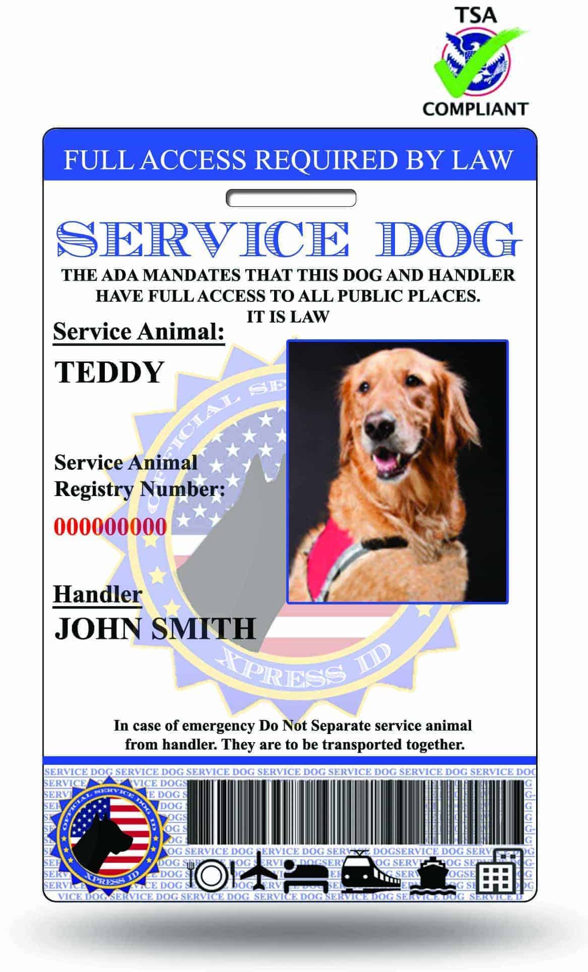XpressID Service Dog ID | Emotional Support Animal ID | Therapy Dog ID