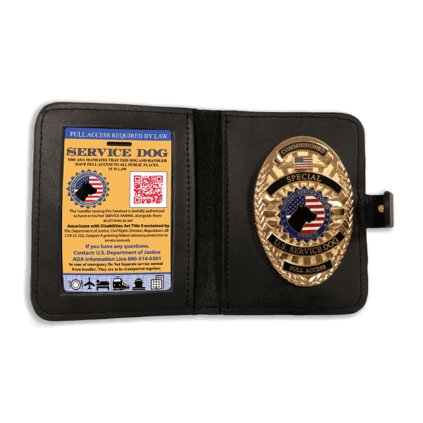 Service Dog Badge & Wallet With Yellow Card