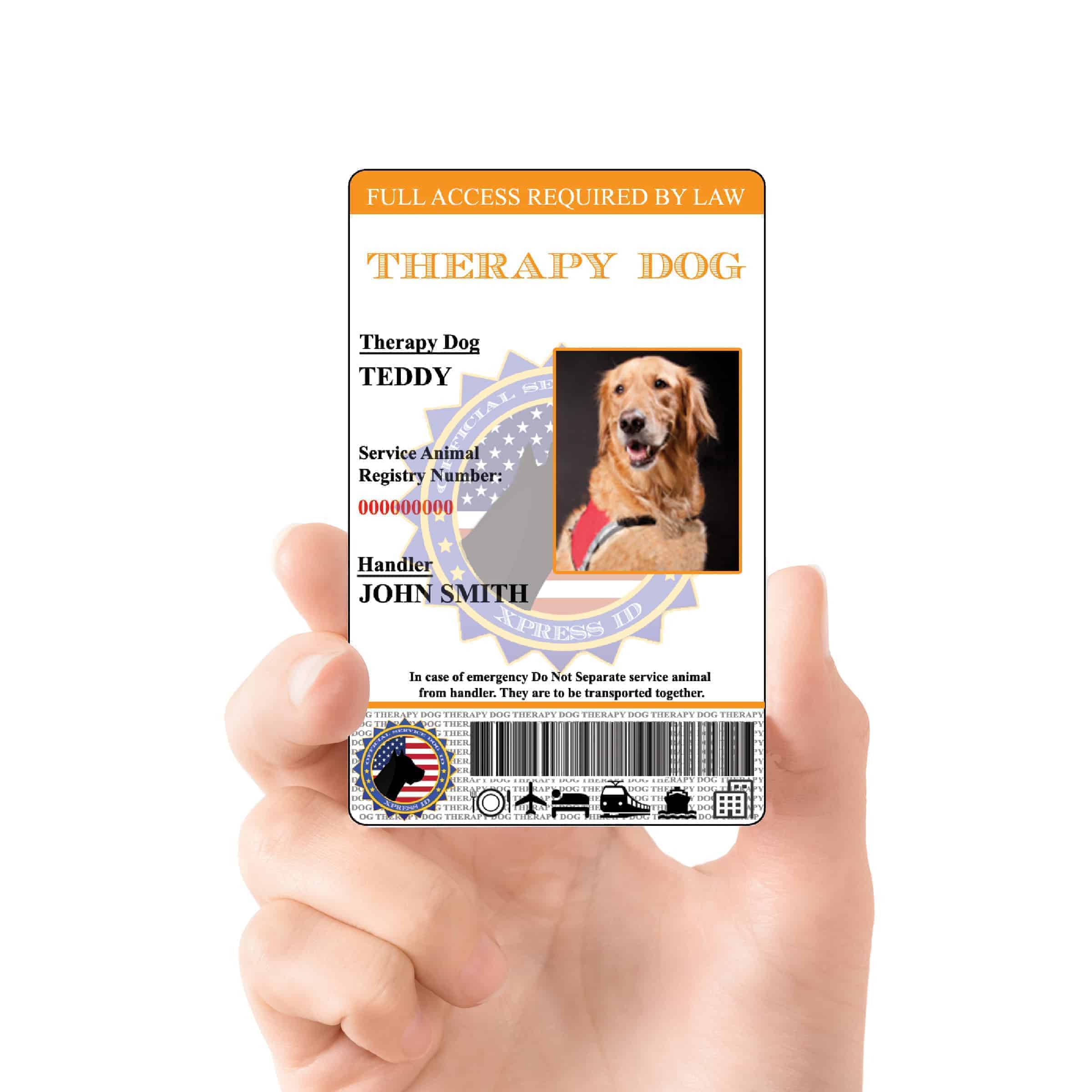 Therapy Dog ID Card | Free Access To Animal Registry | XpressID