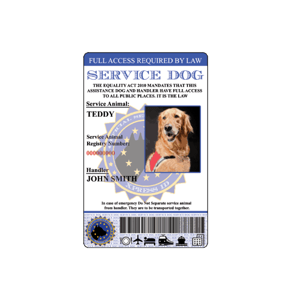 Service Dog European ID Badge